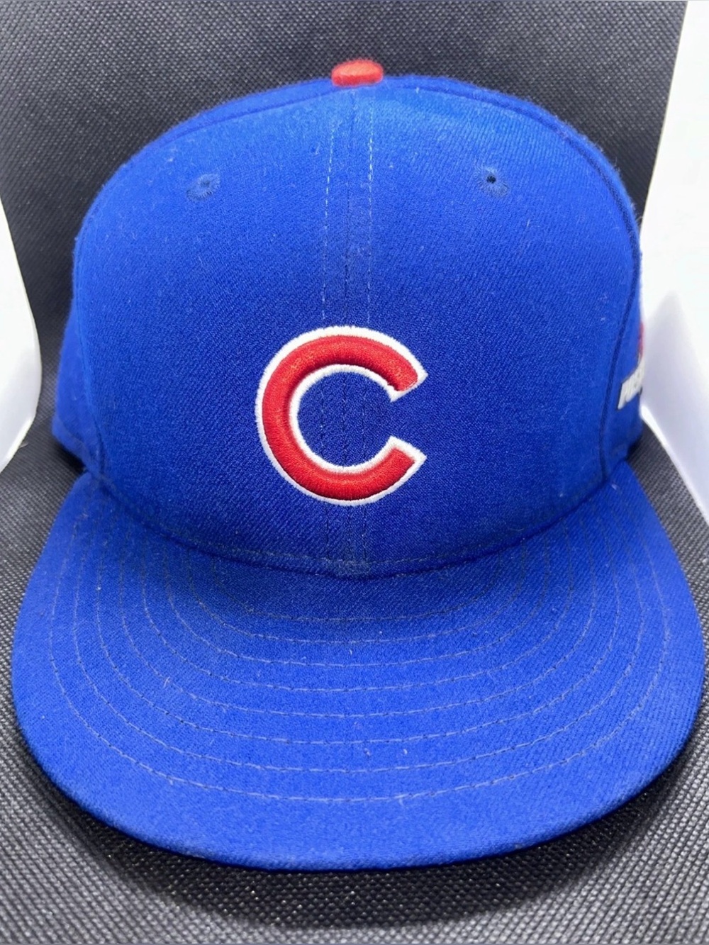 Chicago Cubs Blue 2015 Post Season Baseball Cap Hat Size 7 3/8 Fitted New Era